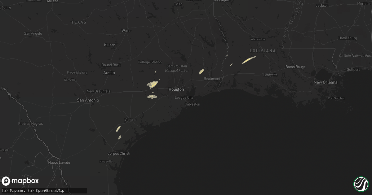 Hail map in Louisiana on February 17, 2012