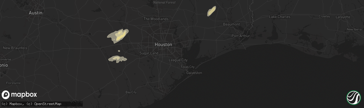 Hail map in Oberlin, LA on February 17, 2012