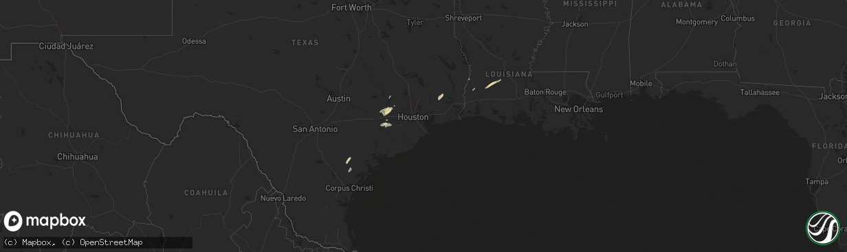 Hail map in Texas on February 17, 2012