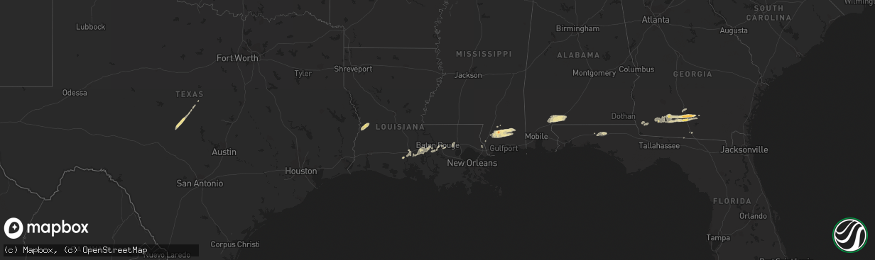Hail map in Florida on February 18, 2012