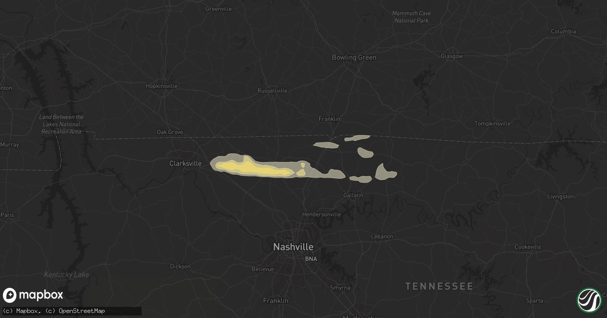 Hail map in Cedar Hill, TN on February 18, 2014