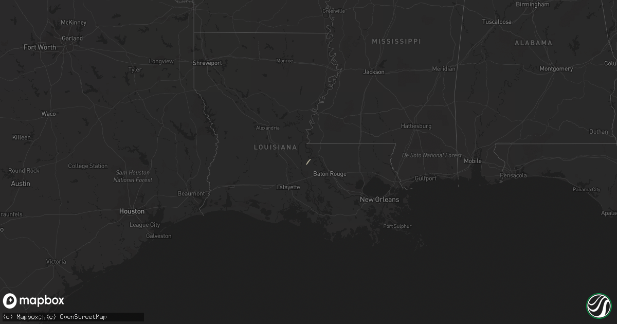 Hail map in Mississippi on February 18, 2019
