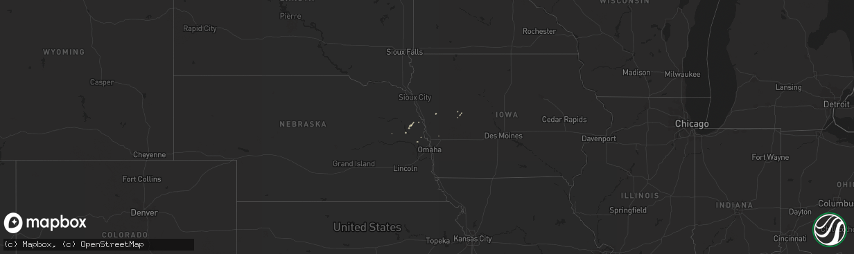 Hail map in Nebraska on February 19, 2011