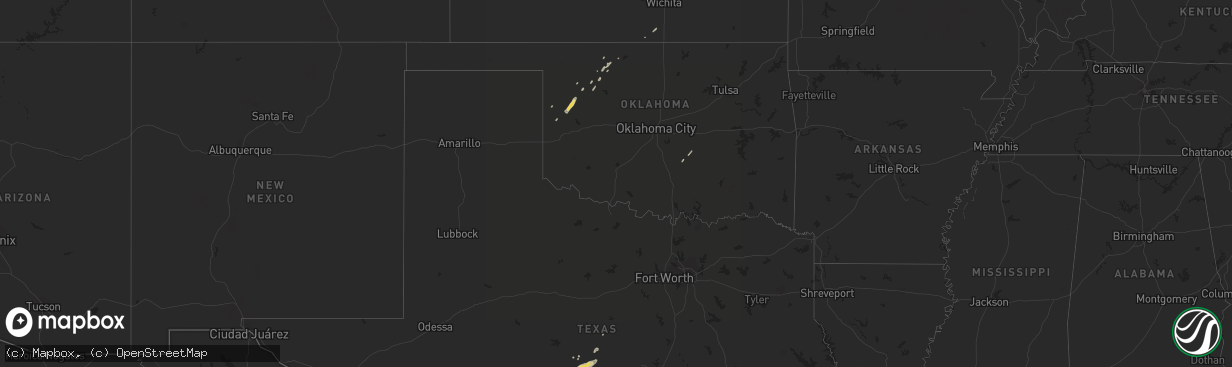 Hail map on February 19, 2018