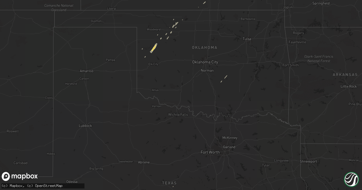 Hail map on February 19, 2018