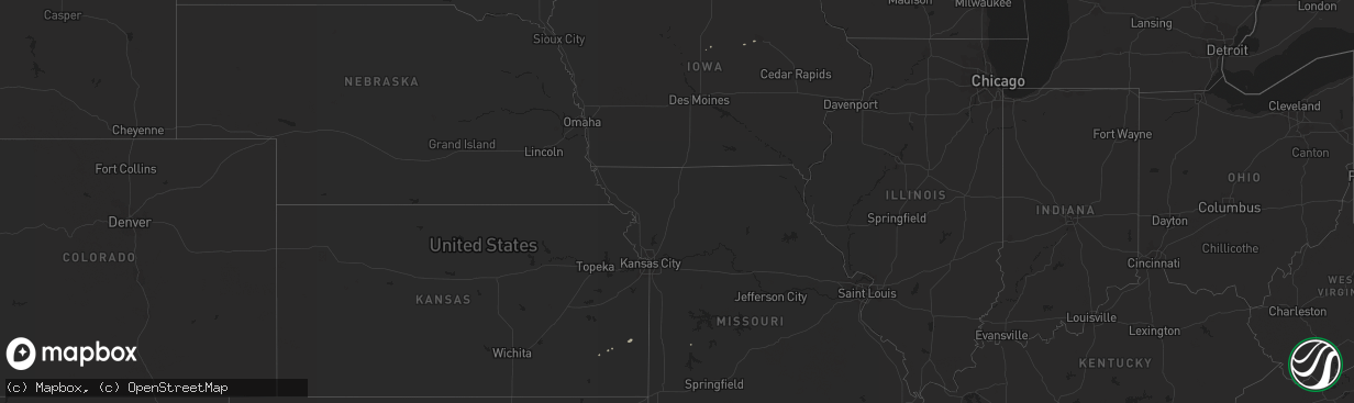 Hail map in Kansas on February 20, 2011