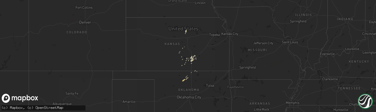 Hail map in Oklahoma on February 20, 2012