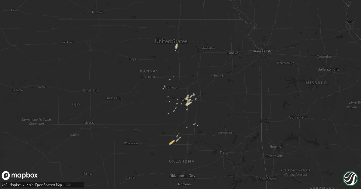 Hail map in Oklahoma on February 20, 2012