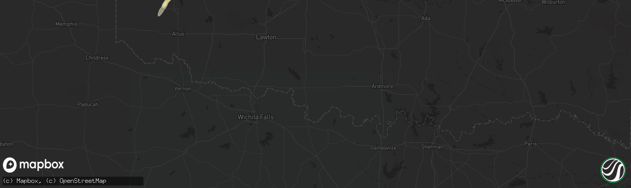 Hail map in Davenport, OK on February 20, 2013