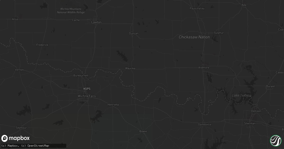 Hail map in Mounds, OK on February 20, 2013