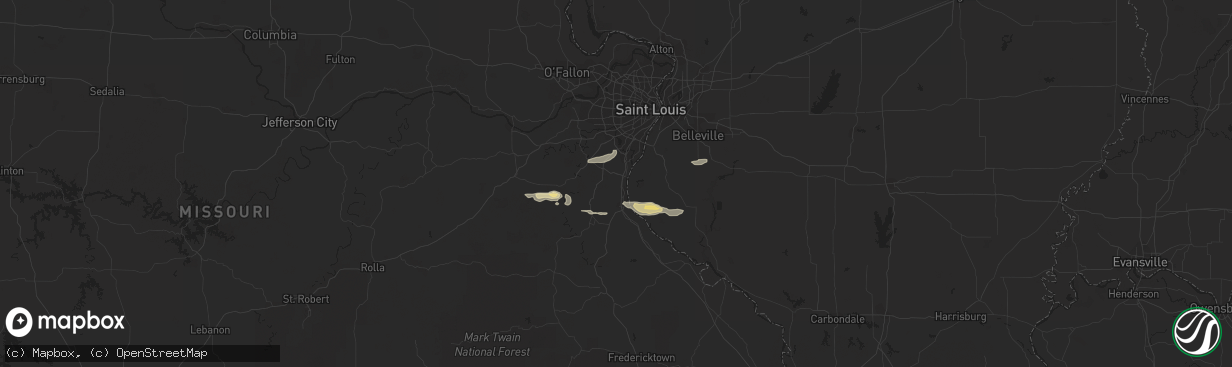 Hail map in Arnold, MO on February 20, 2016