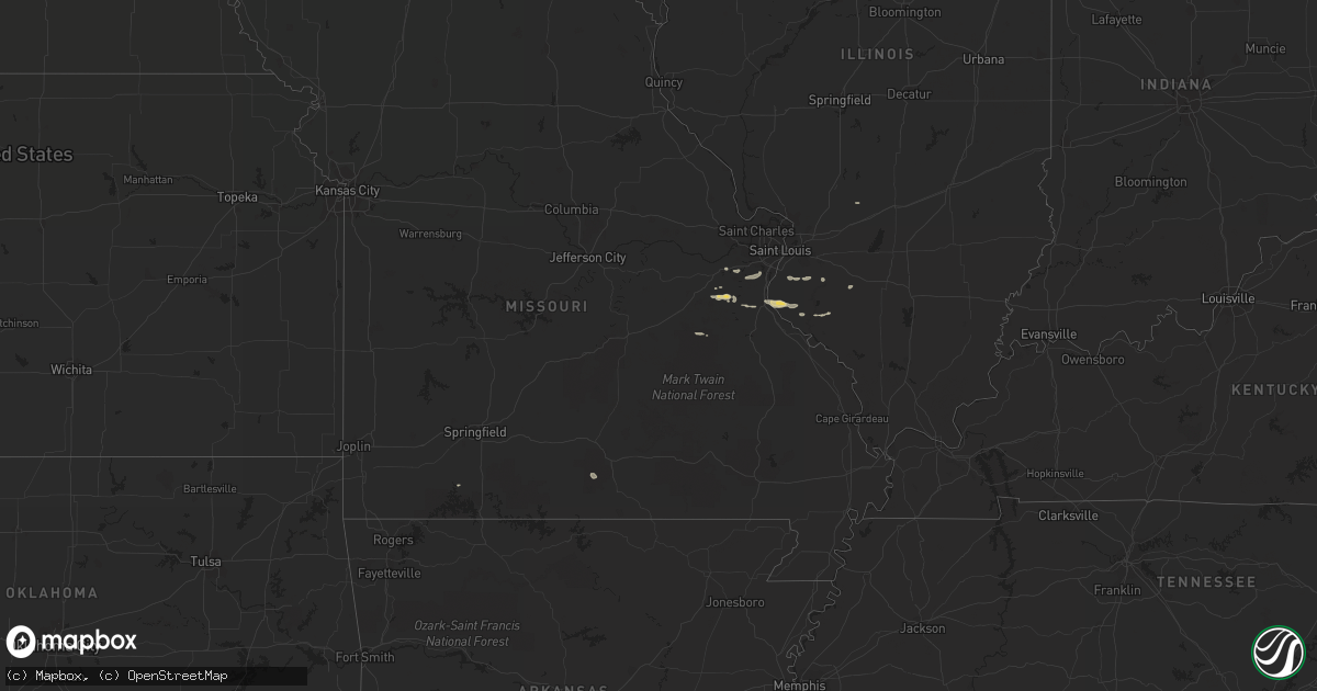 Hail map on February 20, 2016
