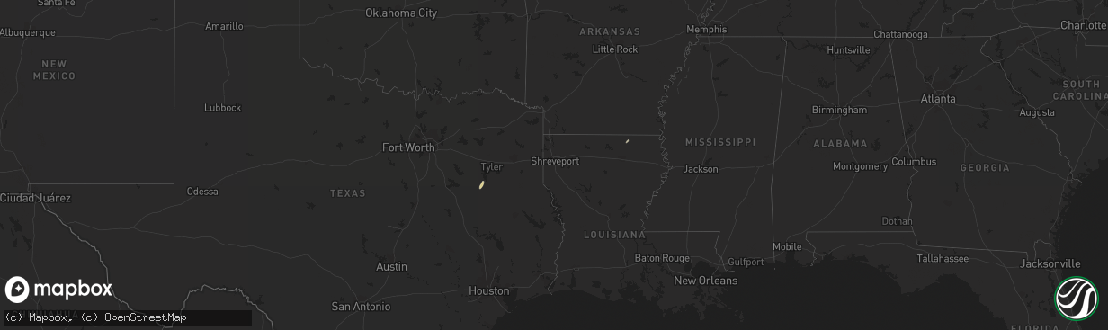 Hail map on February 22, 2019