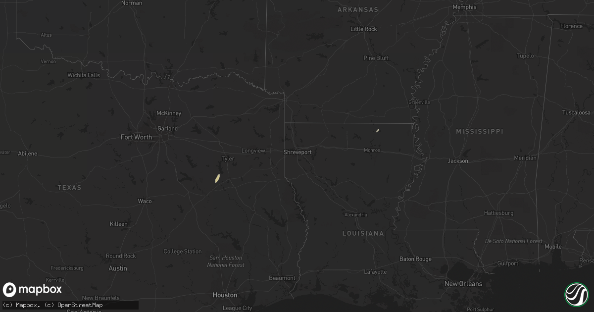 Hail map on February 22, 2019