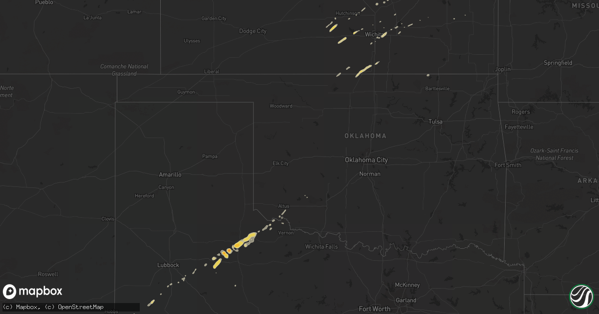 Hail map on February 23, 2011