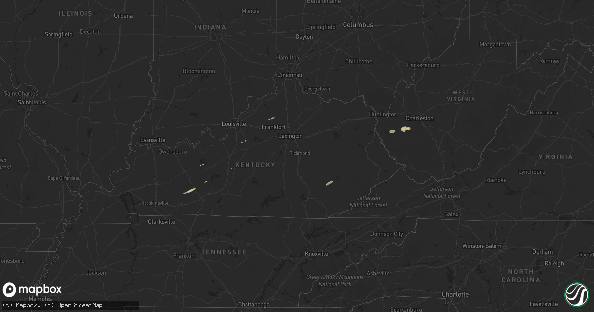 Hail map on February 23, 2012