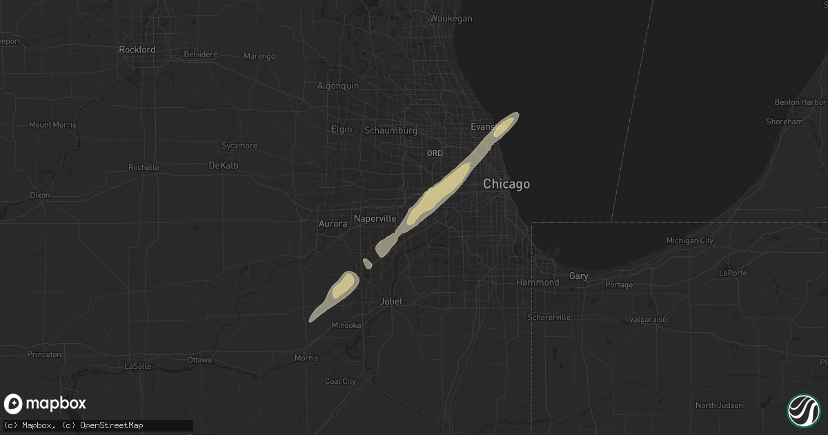Hail map in Elmwood Park, IL on February 23, 2017