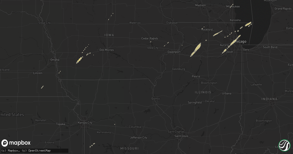 Hail map on February 23, 2017