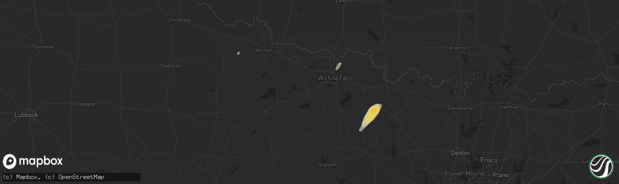 Hail map in Henrietta, TX on February 23, 2018