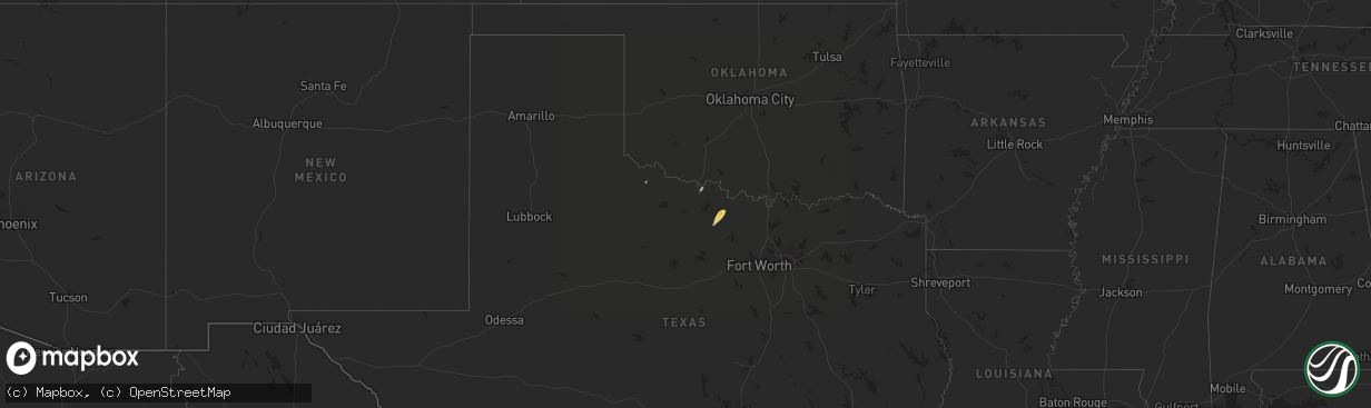 Hail map on February 23, 2018