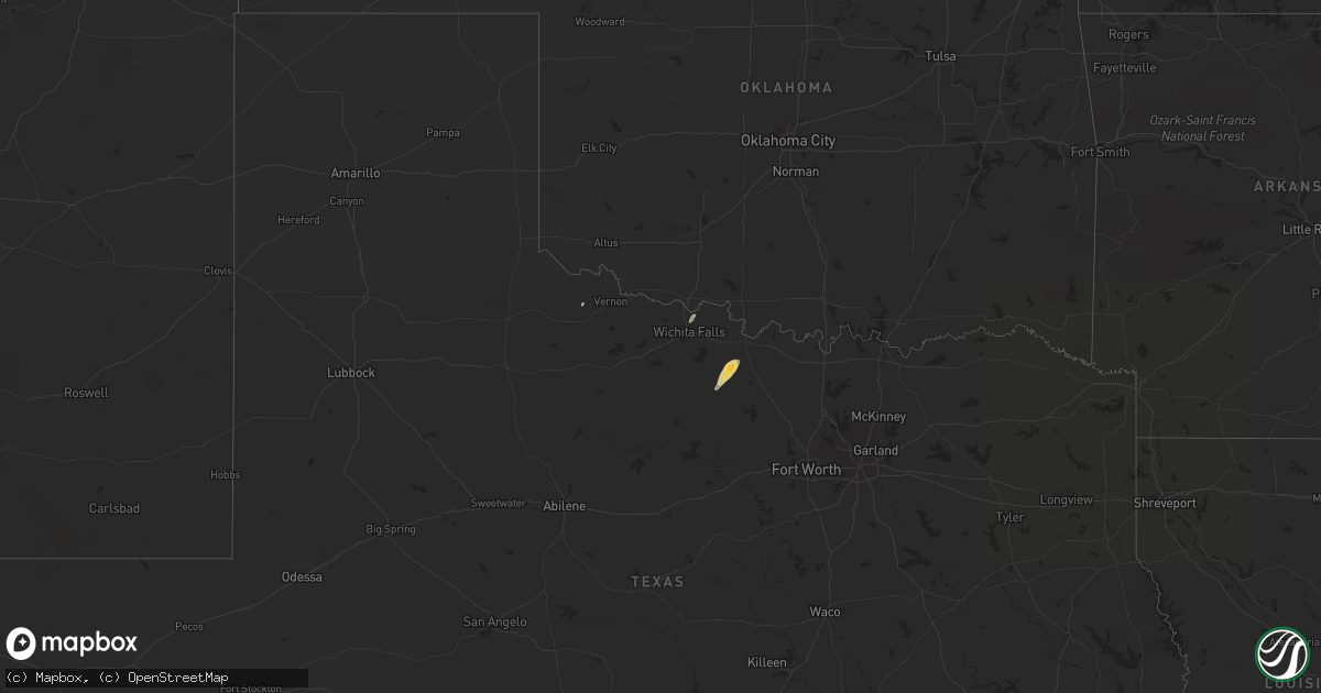 Hail map on February 23, 2018