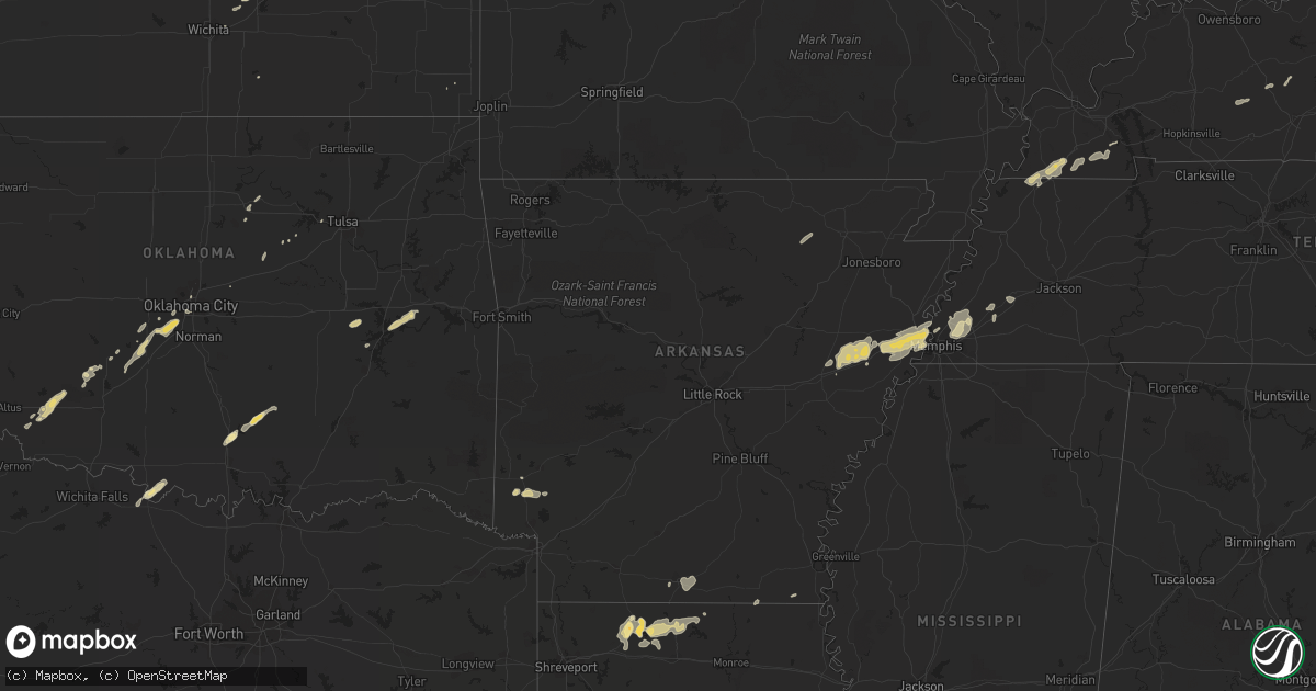 Hail map in Mississippi on February 24, 2011