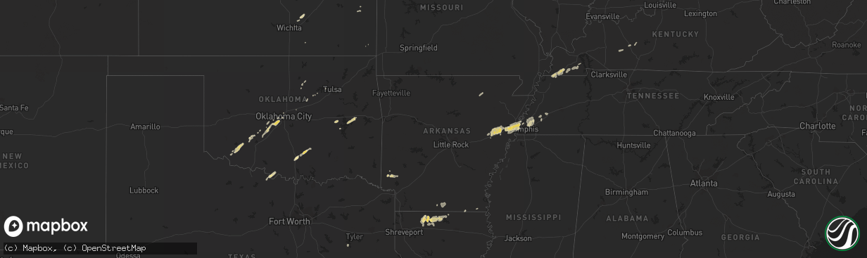 Hail map in Texas on February 24, 2011