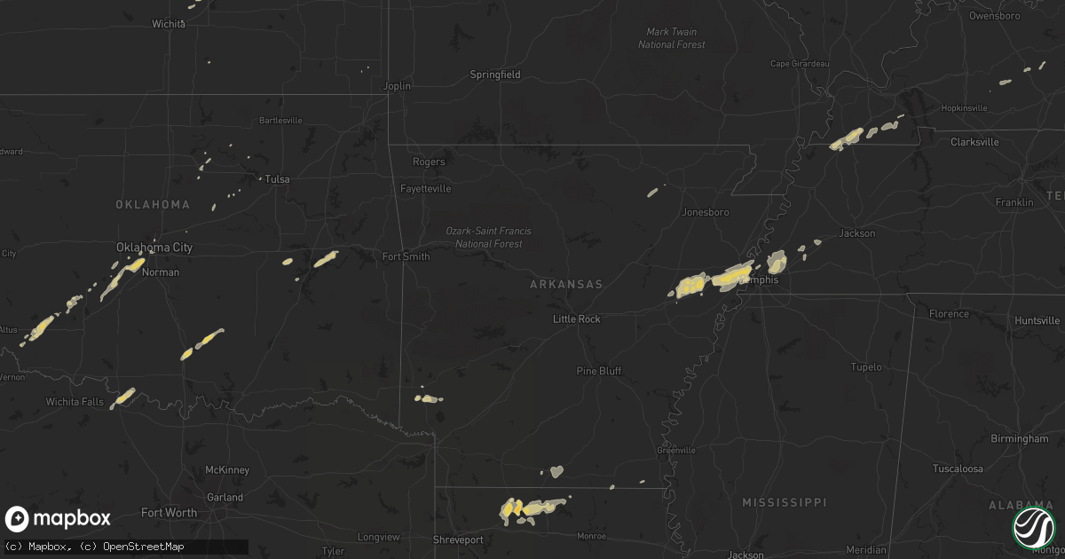 Hail map on February 24, 2011