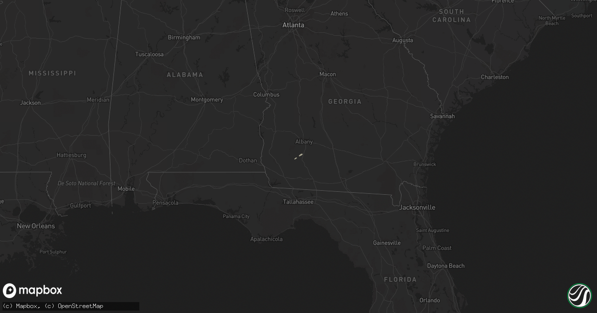 Hail map in Georgia on February 25, 2015