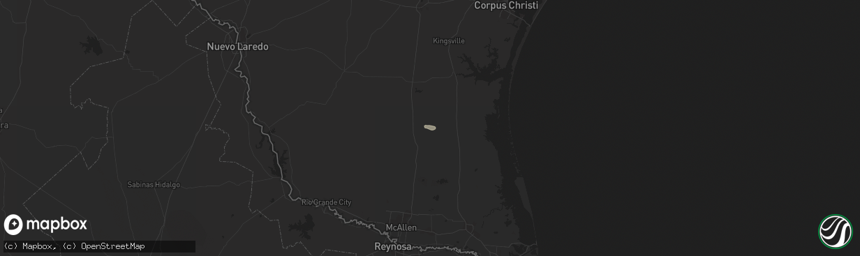 Hail map in Armstrong, TX on February 25, 2020