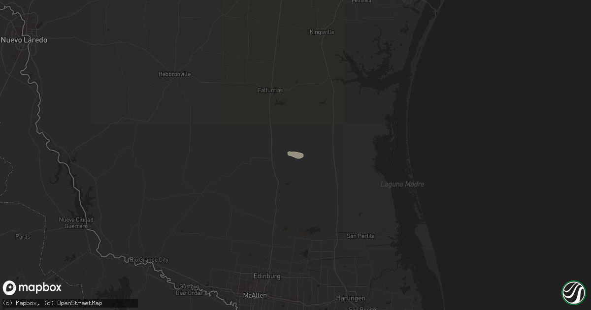 Hail map in Encino, TX on February 25, 2020
