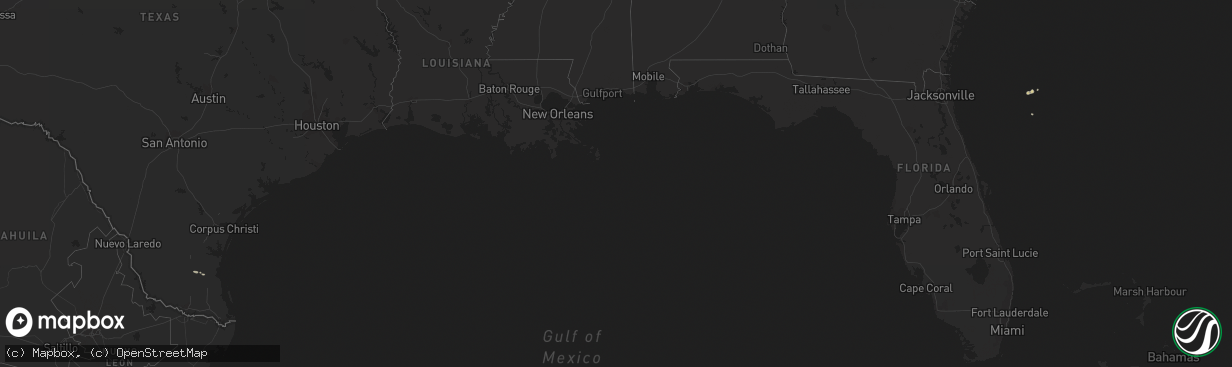 Hail map on February 25, 2020