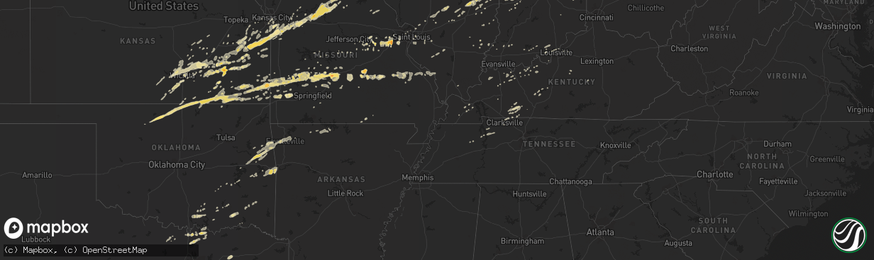 Hail map in Indiana on February 27, 2011