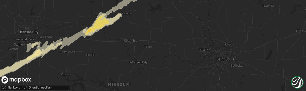 Hail map in Quincy, IL on February 27, 2011