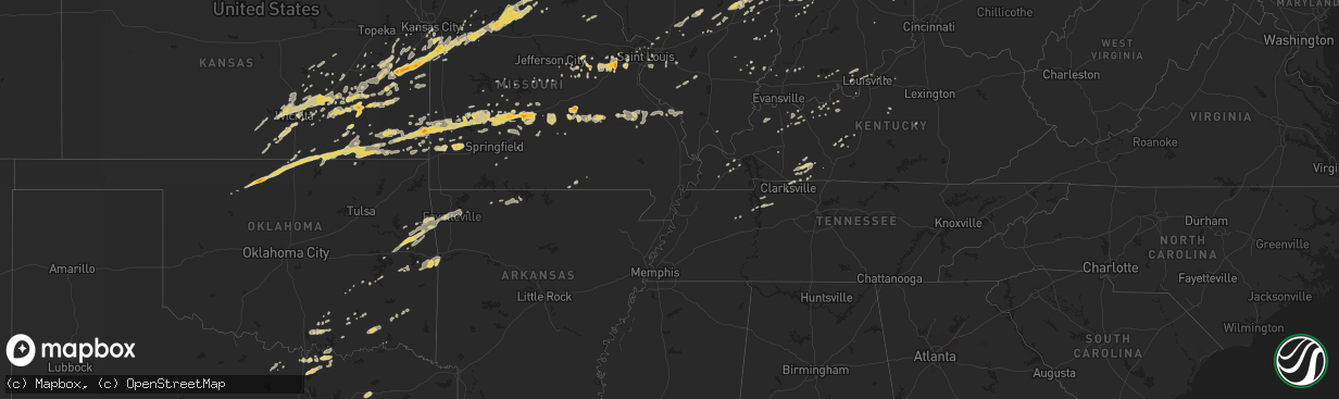 Hail map on February 27, 2011