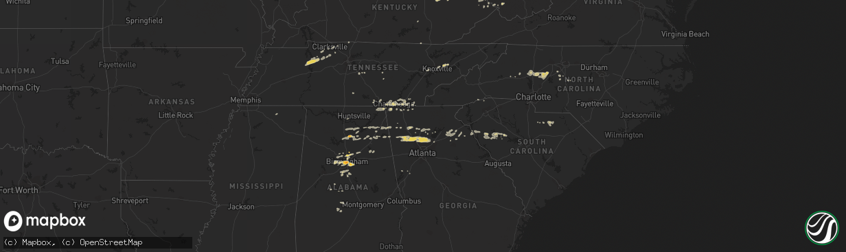 Hail map on February 28, 2011