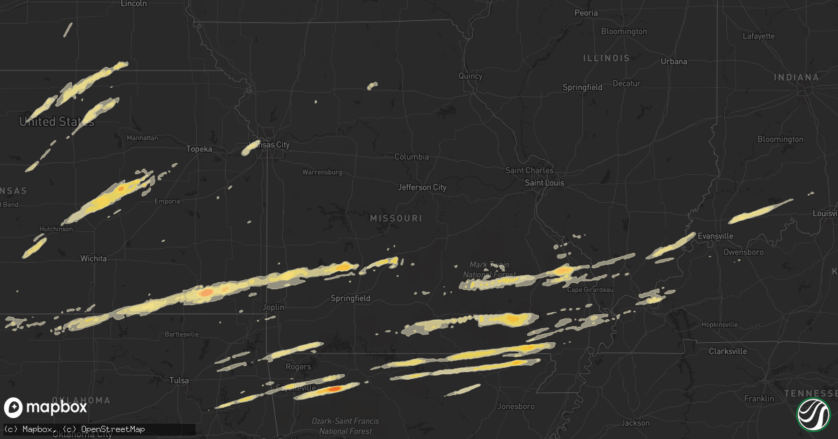 Hail map in Missouri on February 28, 2012