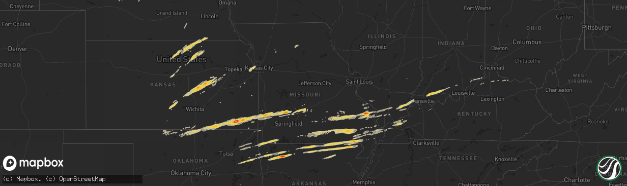 Hail map on February 28, 2012