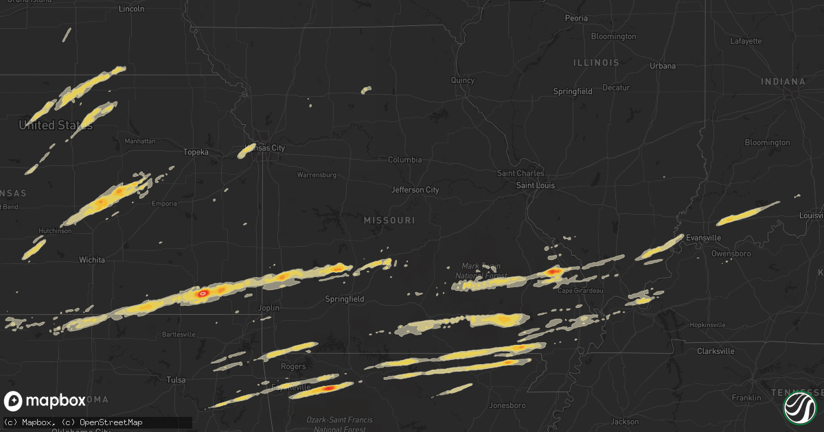 Hail map on February 28, 2012