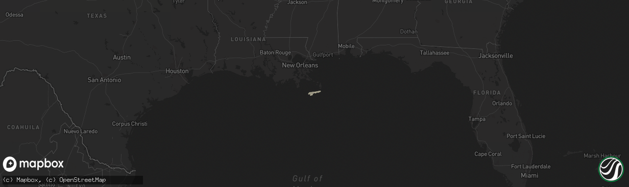 Hail map in Louisiana on February 28, 2019