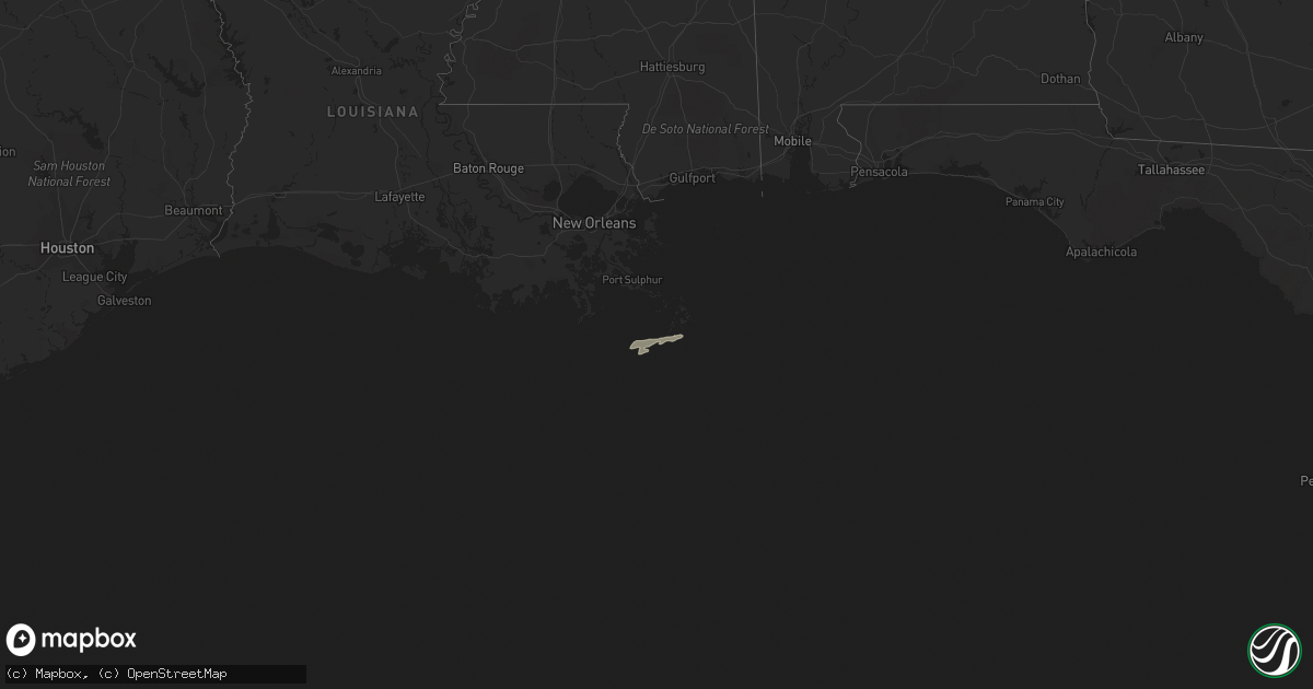 Hail map in Louisiana on February 28, 2019