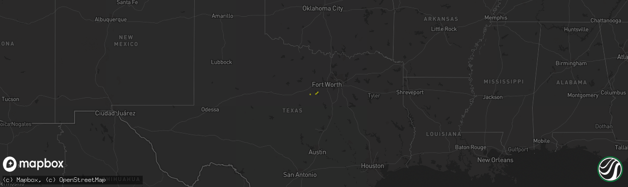 Hail map on February 28, 2023