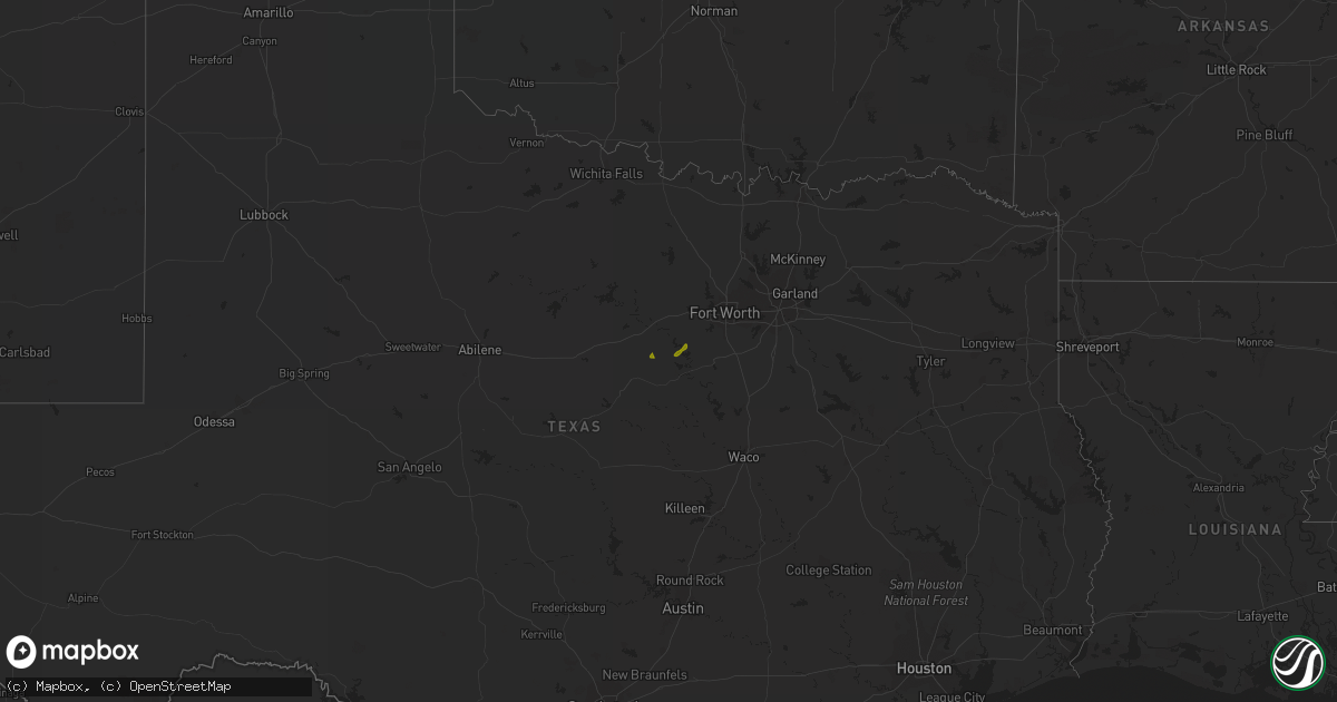 Hail map on February 28, 2023