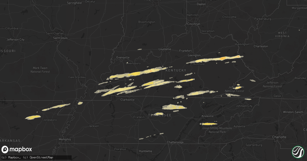 Hail map in Missouri on February 29, 2012