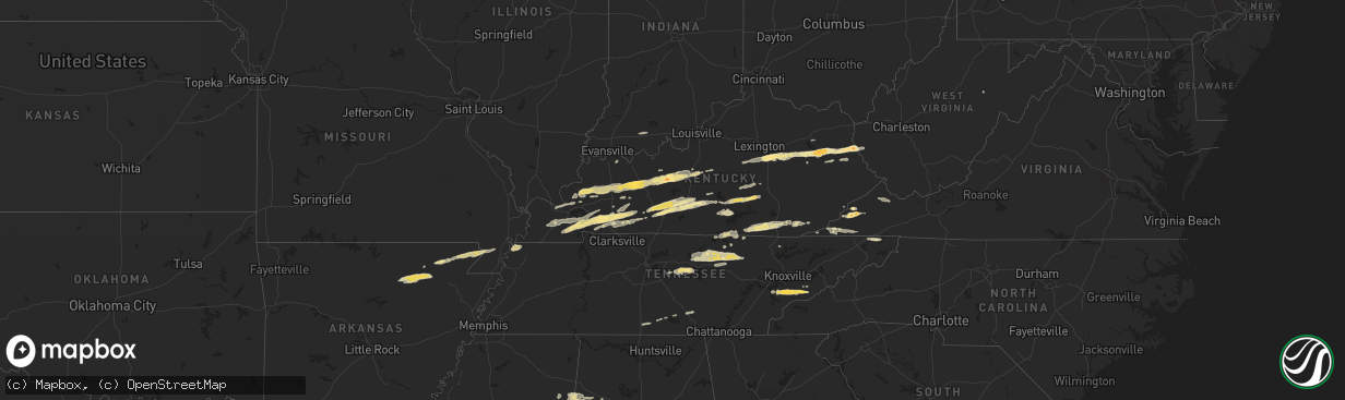 Hail map in West Virginia on February 29, 2012
