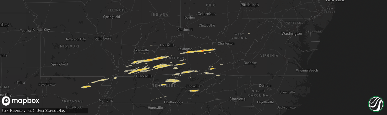 Hail map on February 29, 2012