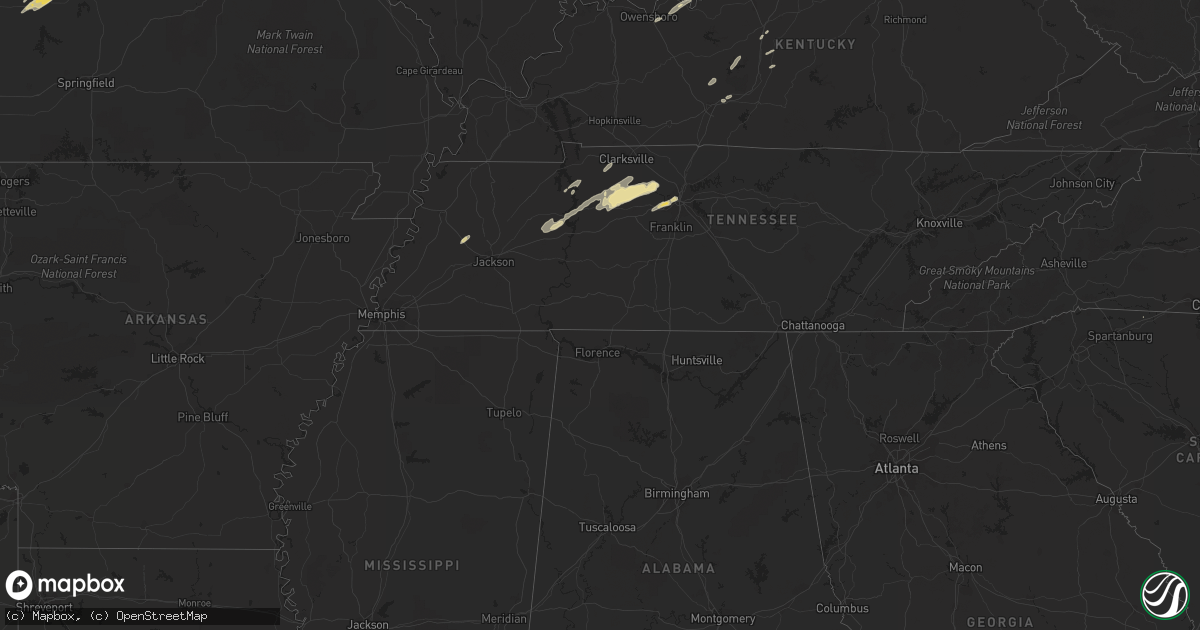 Hail map in South Carolina on March 1, 2012