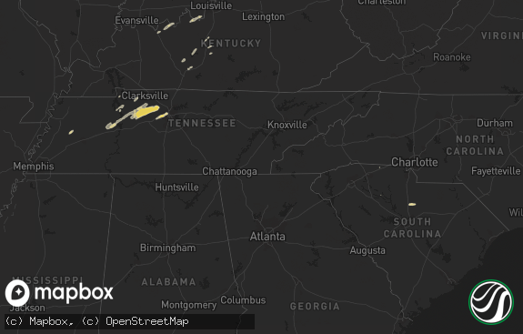 Hail map preview on 03-01-2012
