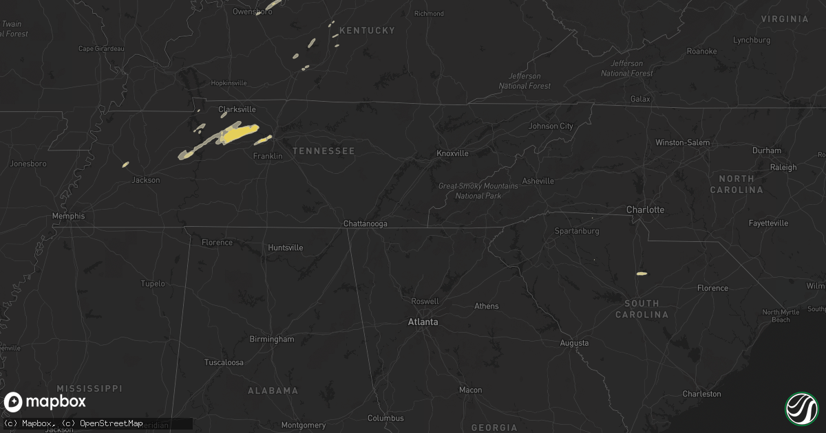 Hail map on March 1, 2012
