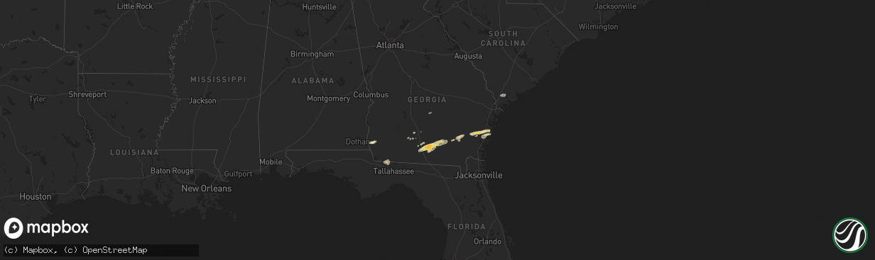 Hail map in Georgia on March 3, 2012